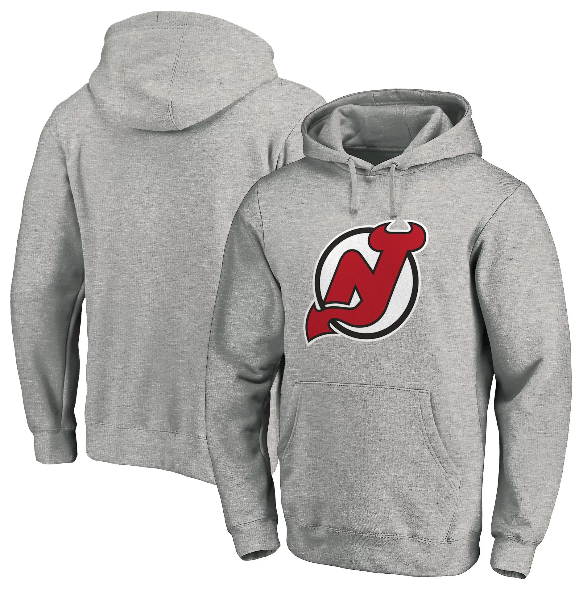 NHL Adult New Jersey Devils Cotton Fleece Grey Pullover Hoodie Dick's Sporting Goods