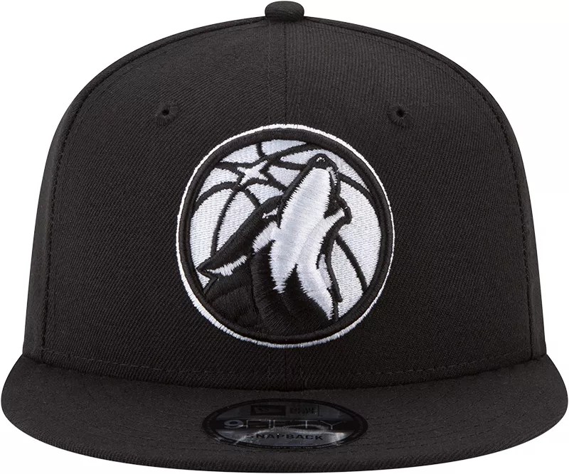 New Era Men's Minnesota Timberwolves Black 9Fifty Adjustable Hat Dick