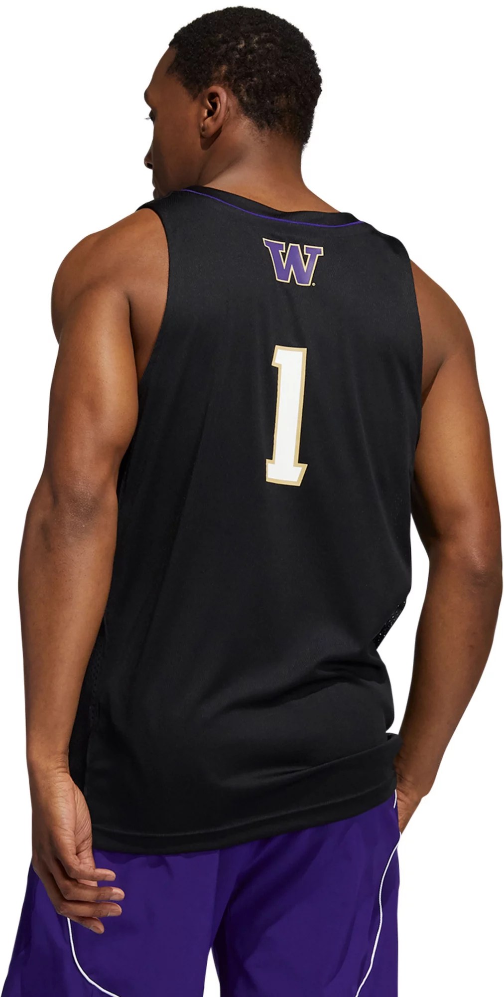 adidas Men's Washington Huskies Black Swingman Basketball Jersey Dick
