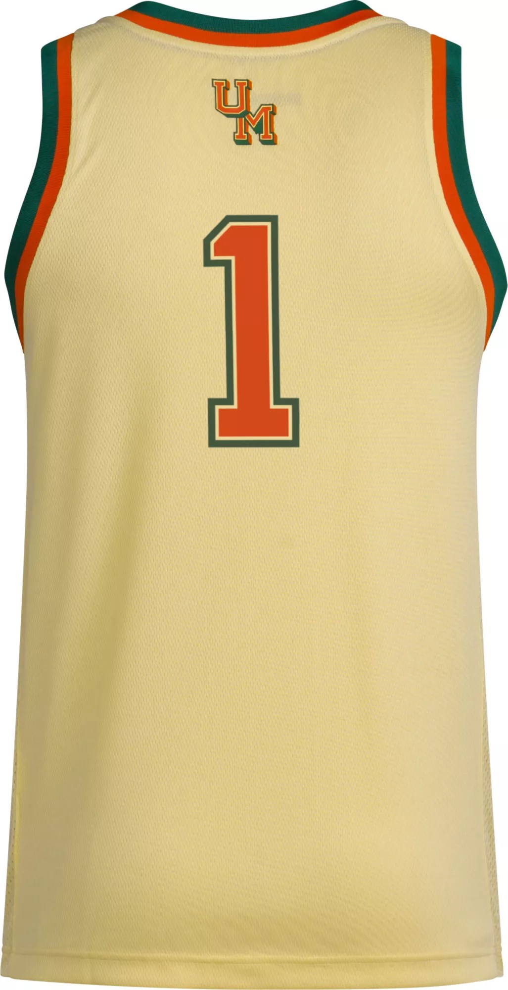 adidas Men's Miami Hurricanes Yellow Swingman Basketball Jersey Dick