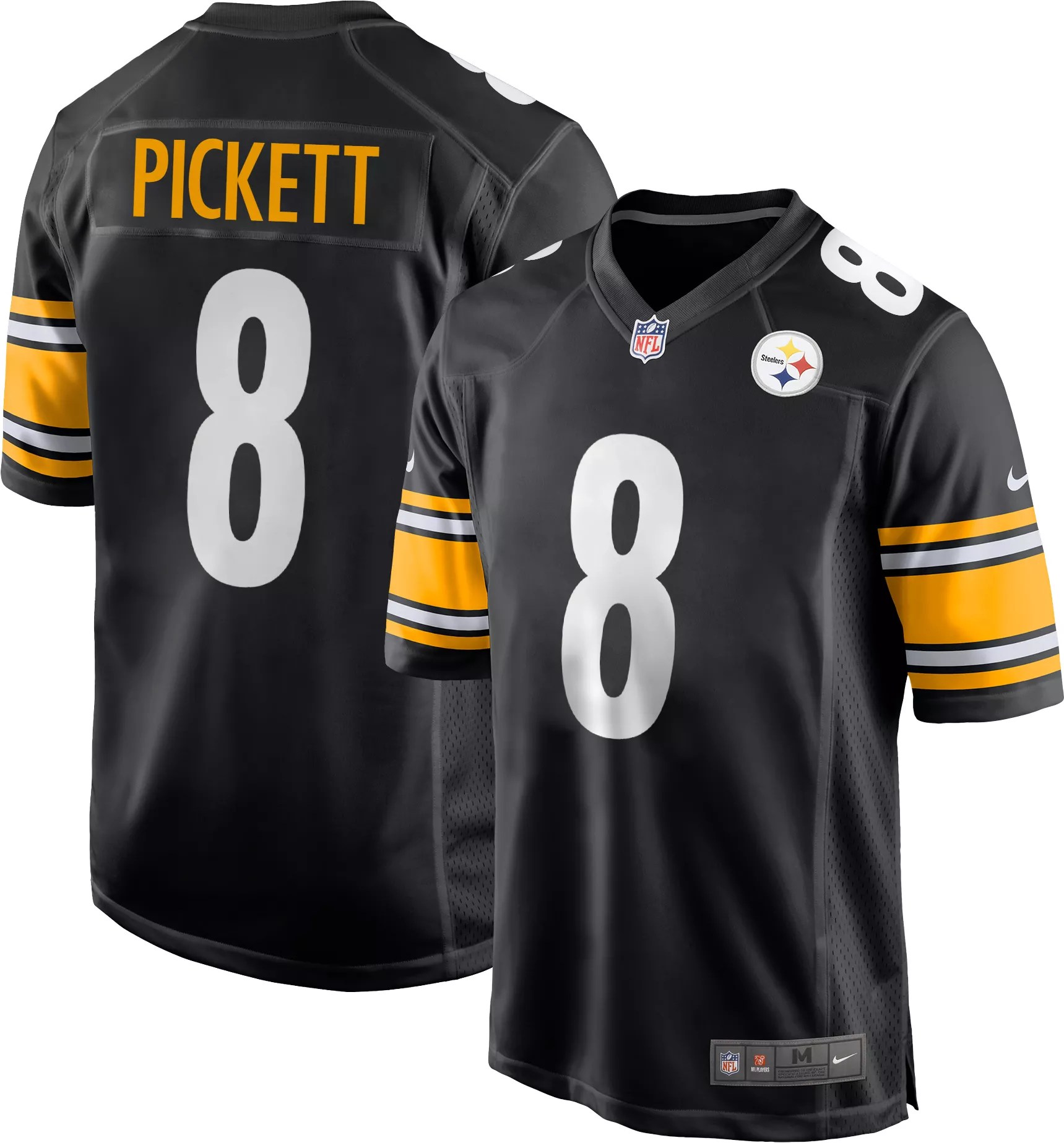 Nike Men's Pittsburgh Steelers Kenny Pickett 8 Black Game Jersey