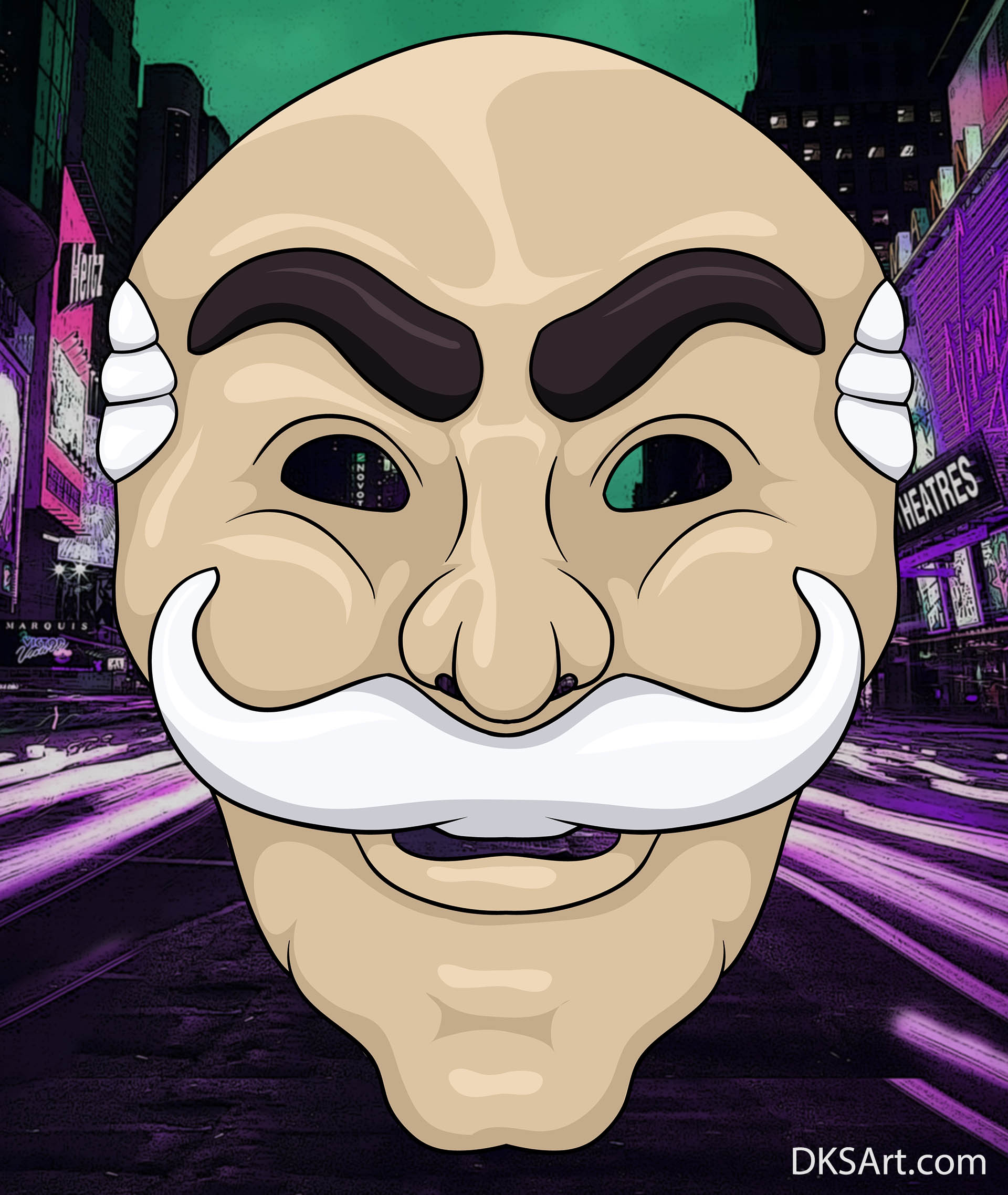 Digital Drawing Of Mr Robot TV Show FSociety Mask