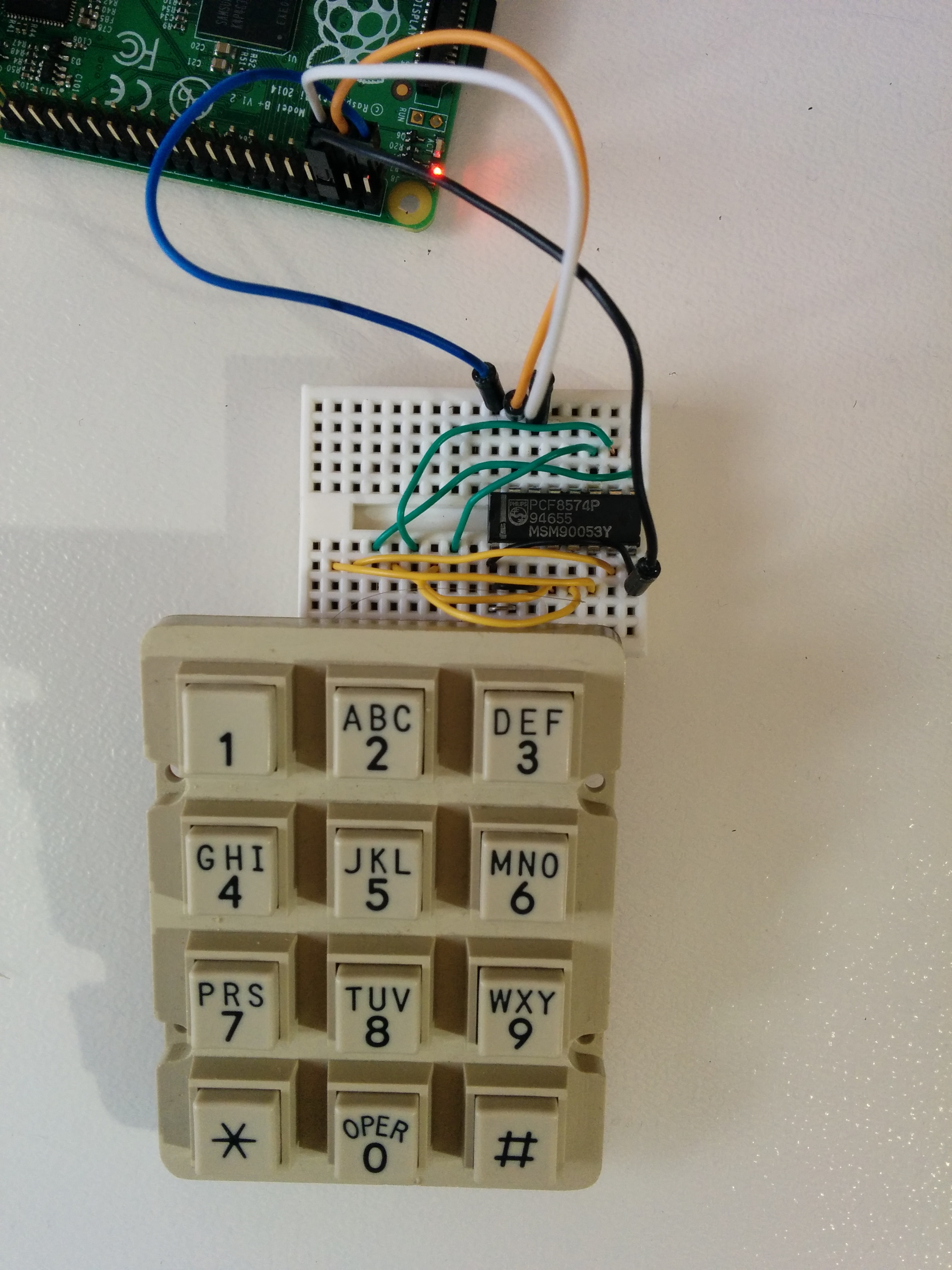 WiringPipcf8574 keypad interface on raspberry Pi B+ module Raspberry