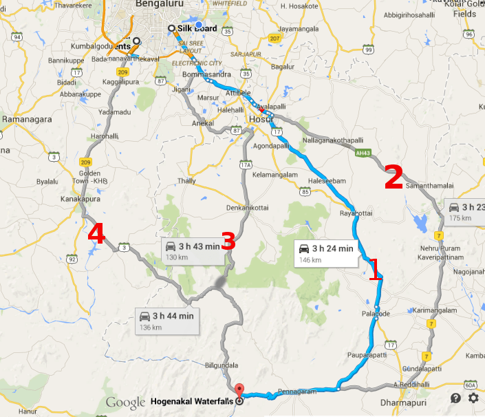 Bangalore To Hogenakkal Route Map Drive to magnificent Hogenakkal waterfalls Kavikant Chavan