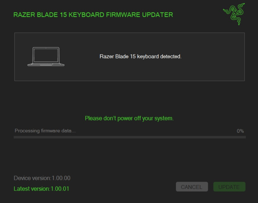 Razer Blade 15" Advanced Model Keyboard Firmware Updater | RZ09-03017