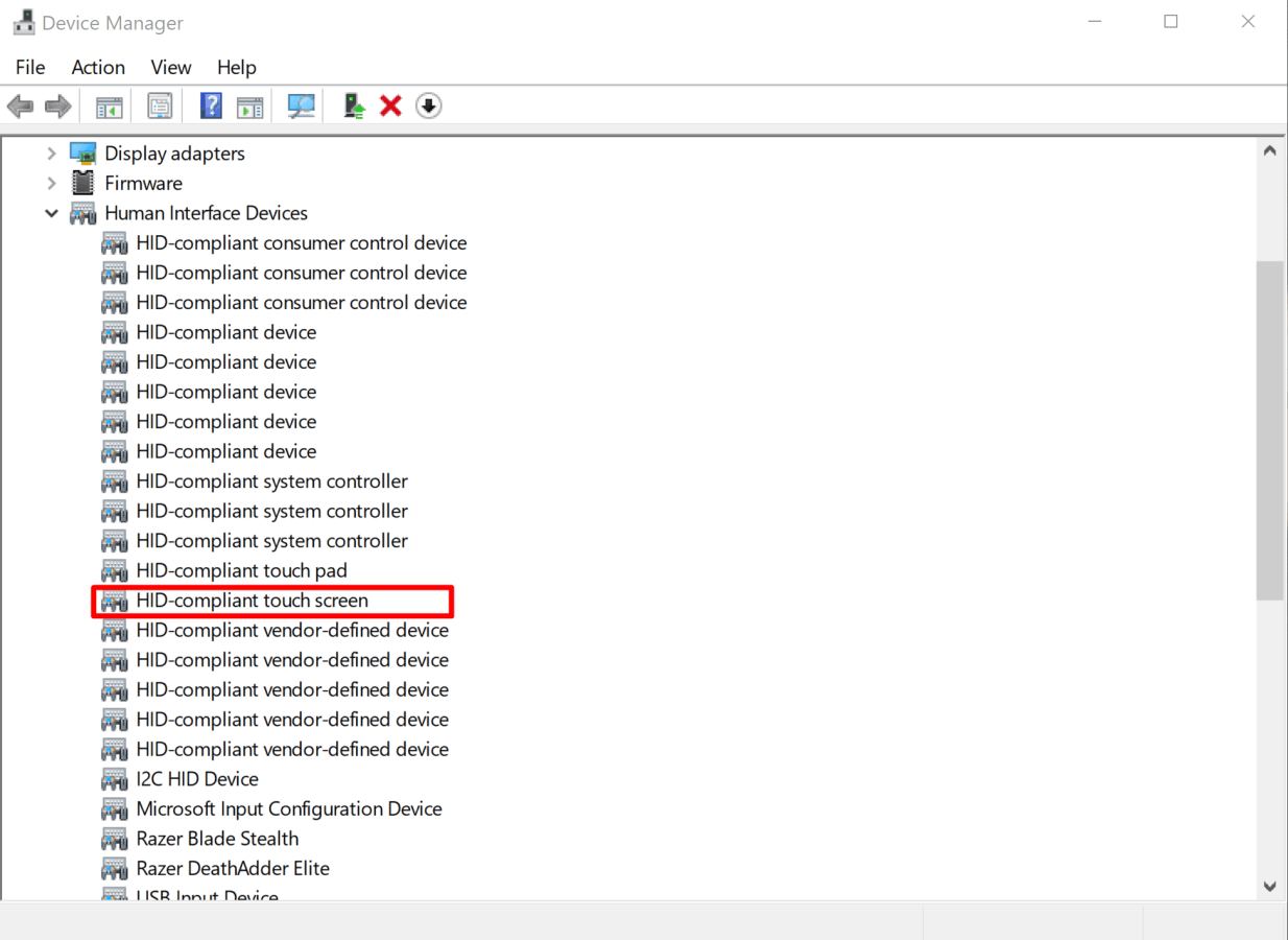 How to fix touchscreen issues on a Razer Blade system