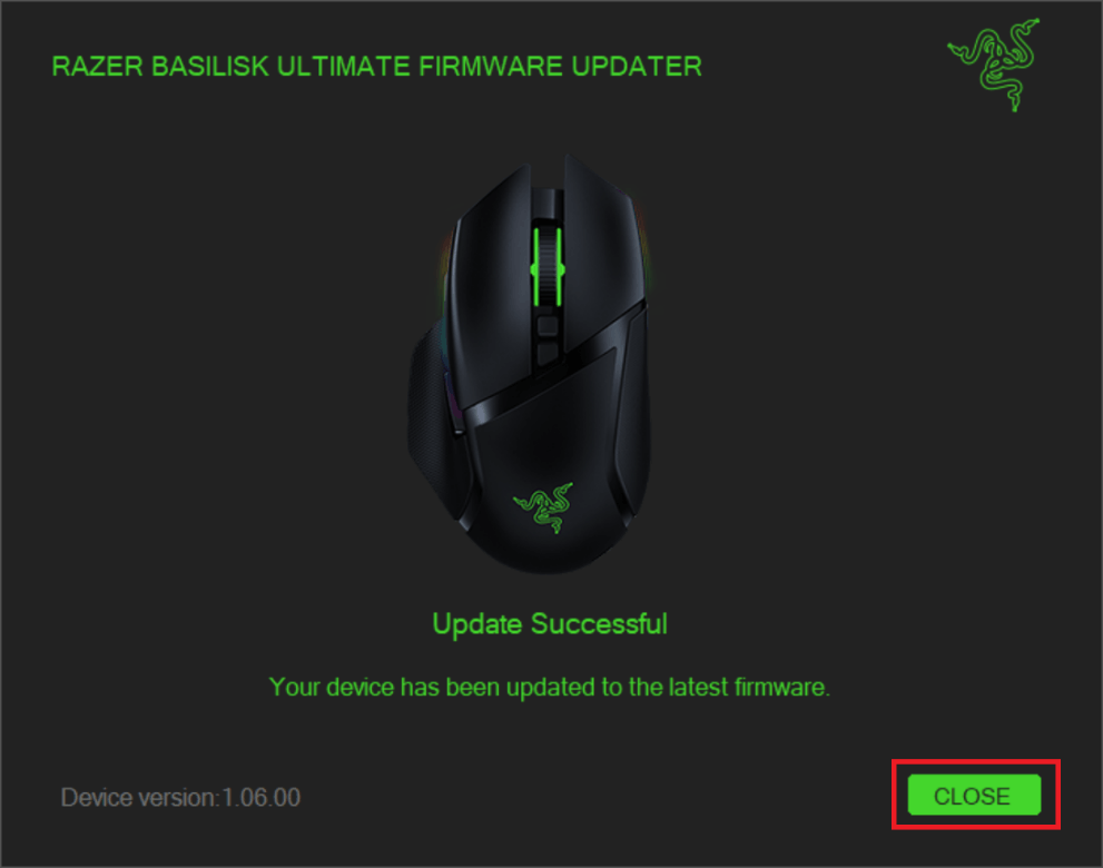 Razer Basilisk Ultimate Firmware Updater RZ0103170
