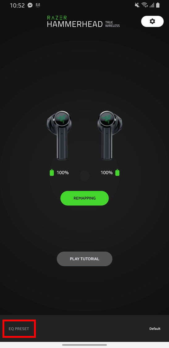 How to change the EQ (equalizer) settings on the Razer Hammerhead True