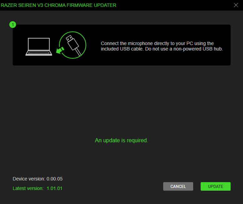 Razer Seiren V3 Chroma Firmware Updater | RZ19-0506