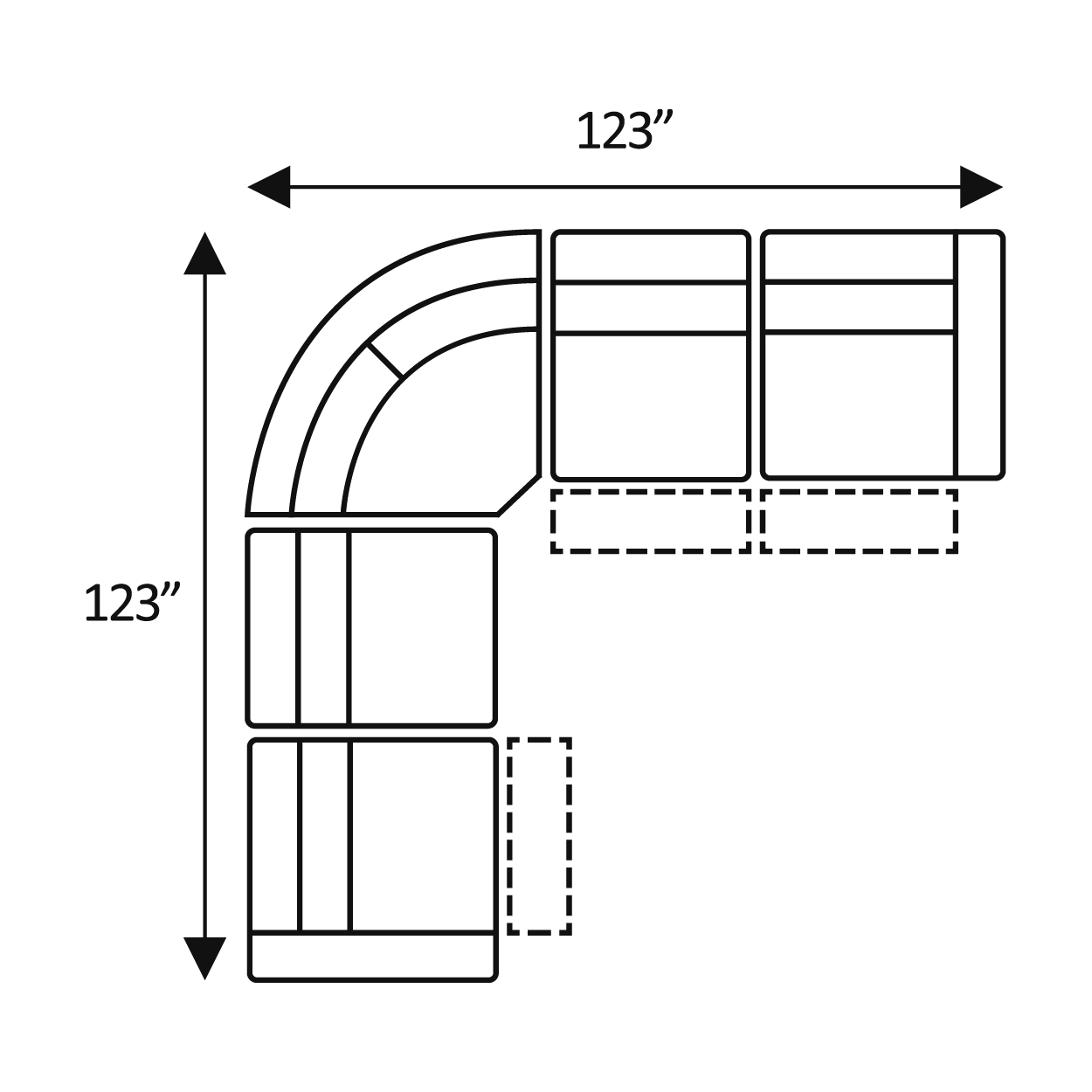 ModularTwo Brown 7Piece Dual Power Reclining Sectional