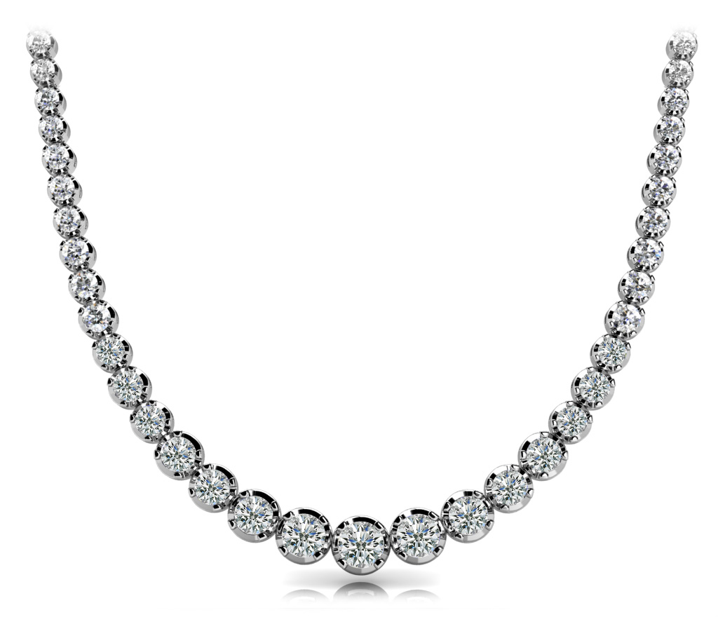 18k White Gold Eternity Diamond Necklace 60022 8 AG Jewellers