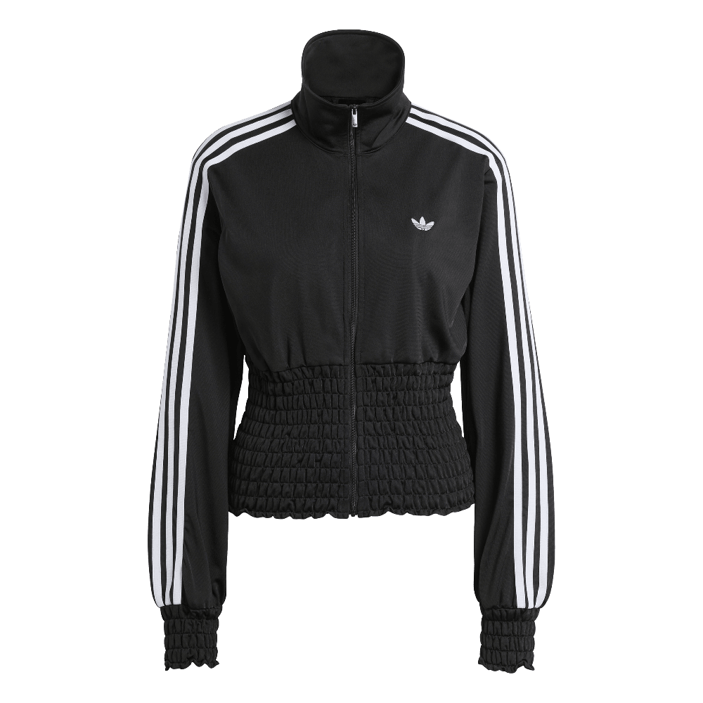Adidas Smocked Firebird Track Top Black Adidas Smocked Firebird Track Top Black