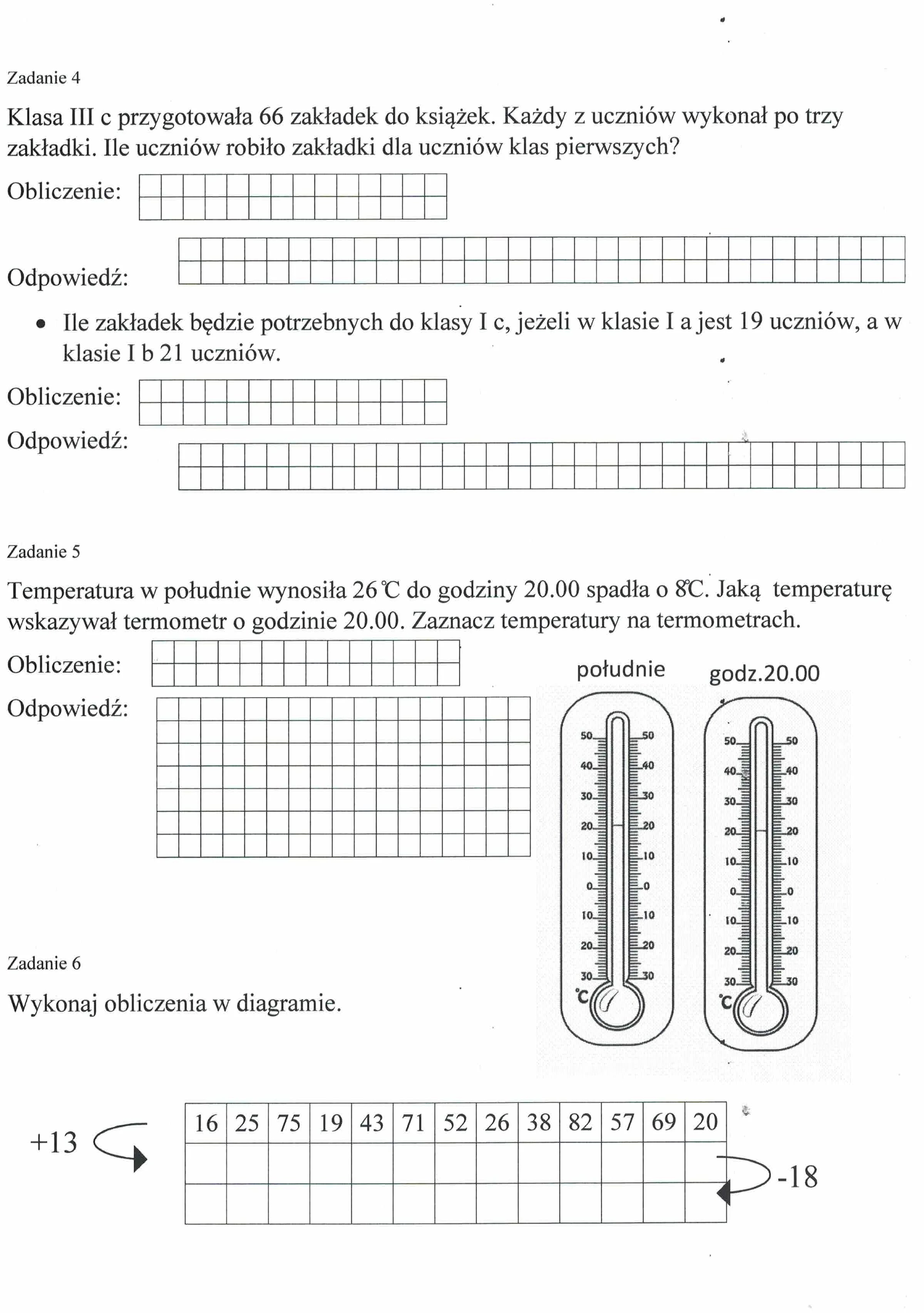 Zadania Na Kolejność Wykonywania Działań Klasa 4