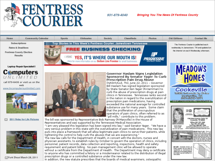 Fentress Courier Jamestown Tennessee Newspaper