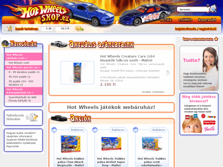 Hot Wheels játékok webáruház és Hot Wheels játékbolt