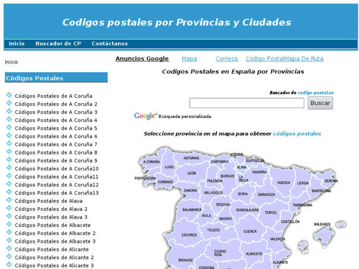 CodigoPostal.Es Codigos Postales de España por Provincias