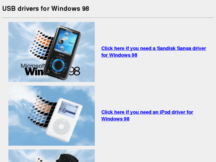 USB drivers for Win98, 98SE