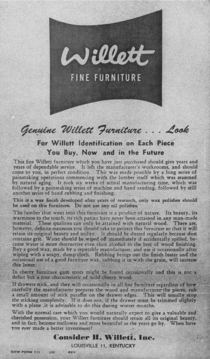 The Consider H. Willett Company of Louisville, Kentucky