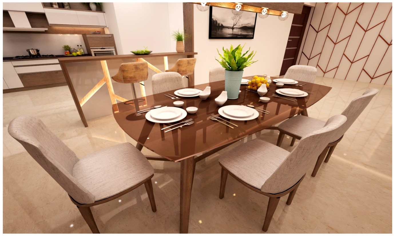 Tangle Six Seater Dining Table Design for Home Interiors DLIFE