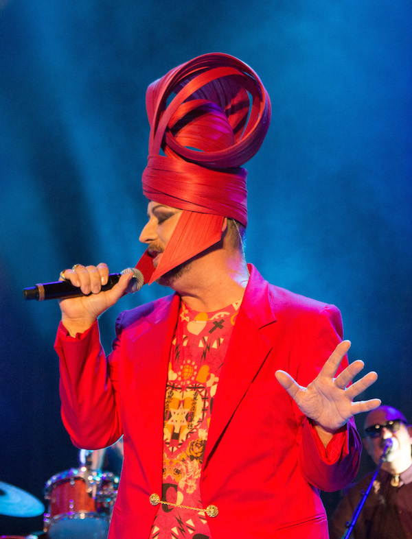Dlisted Boy wears the coolest hats when he performs with Culture Club at the Greek