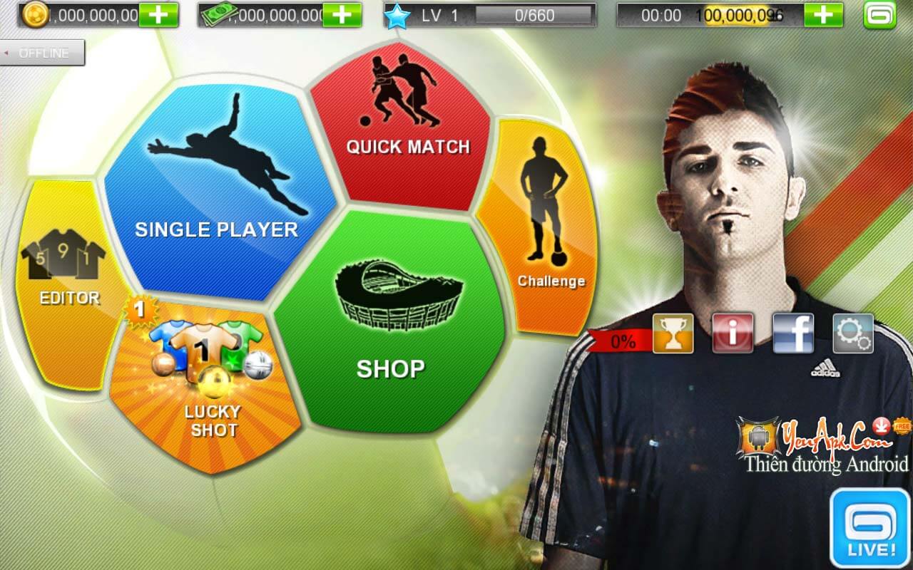 Real Football 2012 HD v1.8.0ag mod tiền cho Android