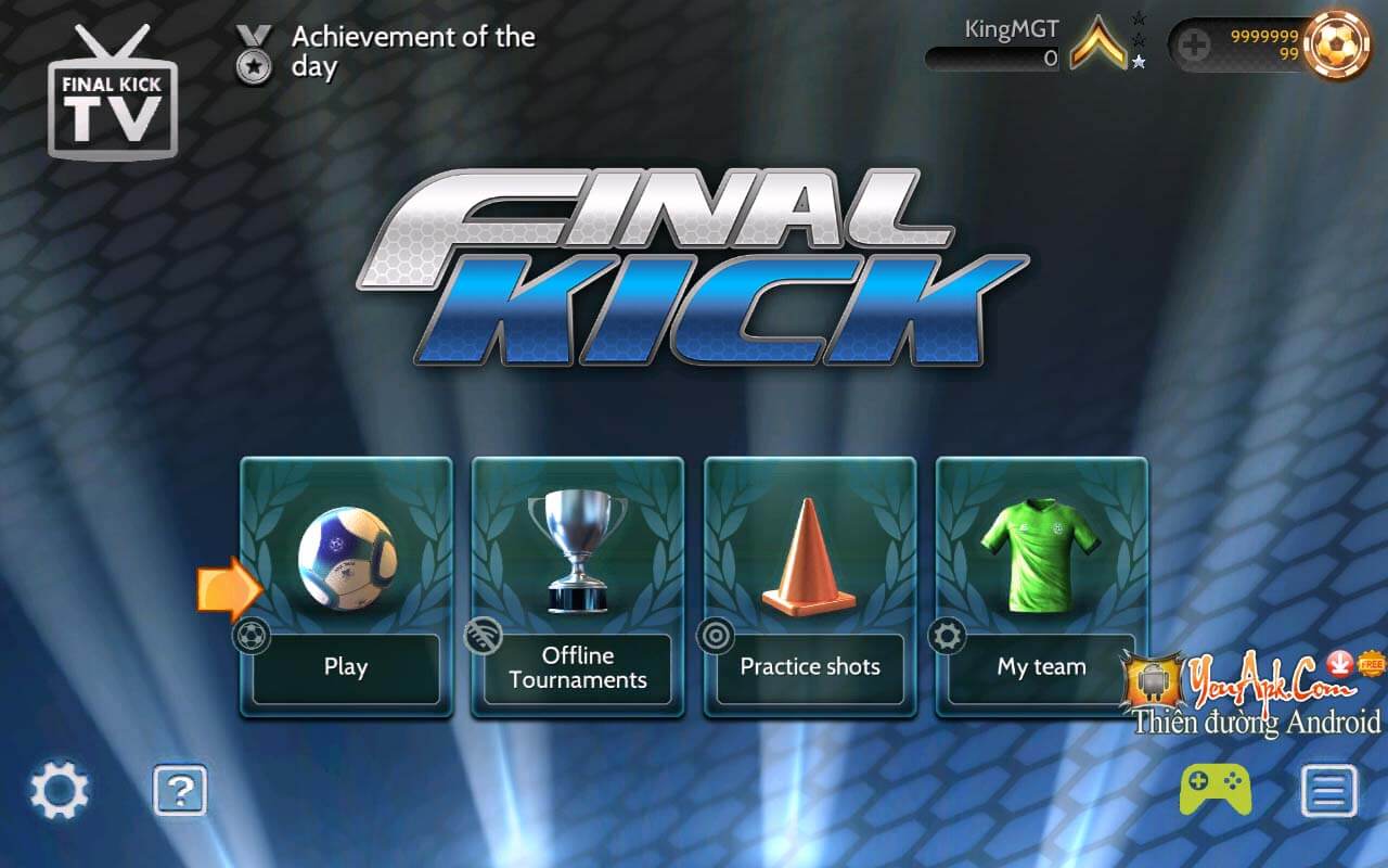 Final kick HD mod tiền Game bóng đá online cho Android