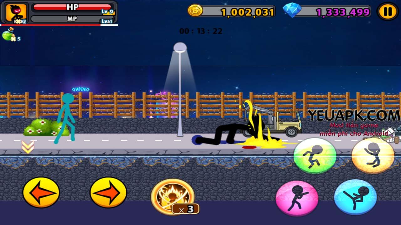 Anger of Stick 7 mod tiền Game Mafia stickman warriors cho Android