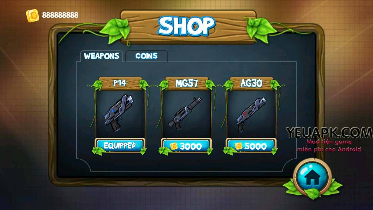 Zombies Killer mod vàng (coins) Game kẻ giết zombie cho Android