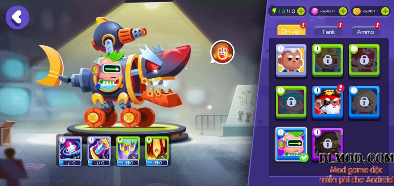 Super Tank Stars v1.0.7 mod tiền kim cương (money diamonds) cho Android