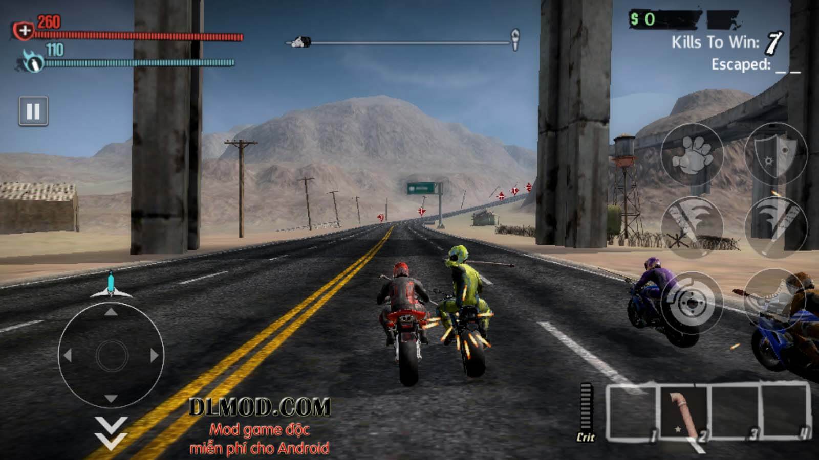 Road Redemption Mobile mod tiền (money XP) Game Road Rash tuổi thơ