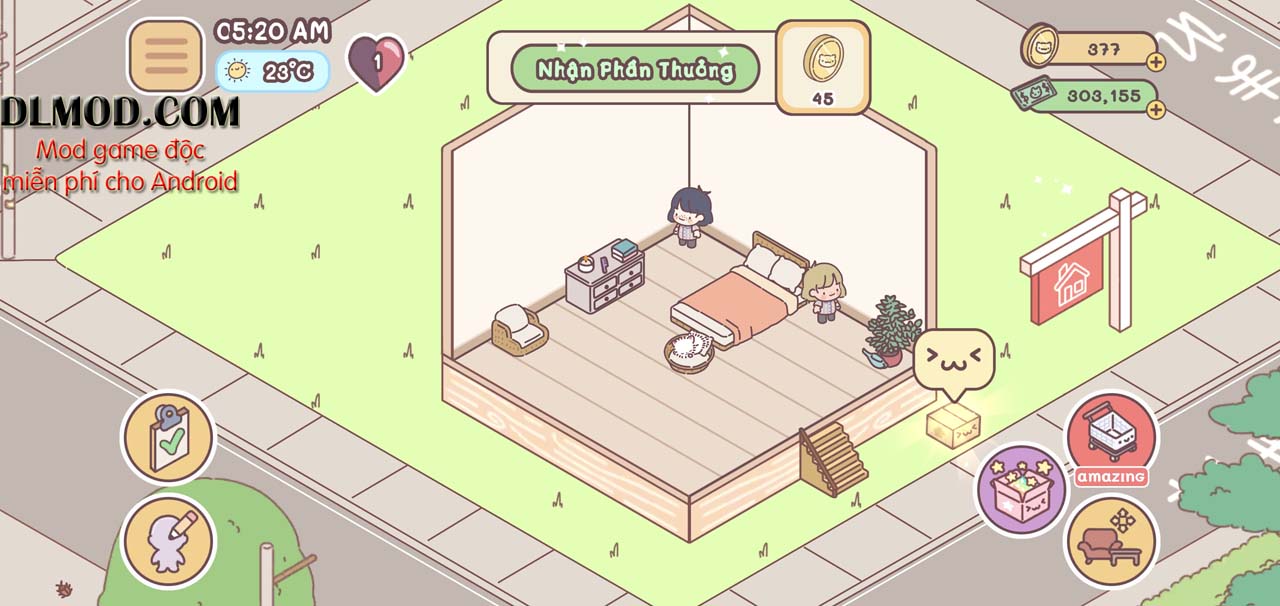 Pocket Love mod tiền (money) Game ngôi nhà hạnh phúc Tiếng Việt cho