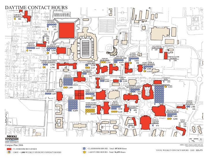 Middle Tennessee State University Map Murfreesboro TN •.