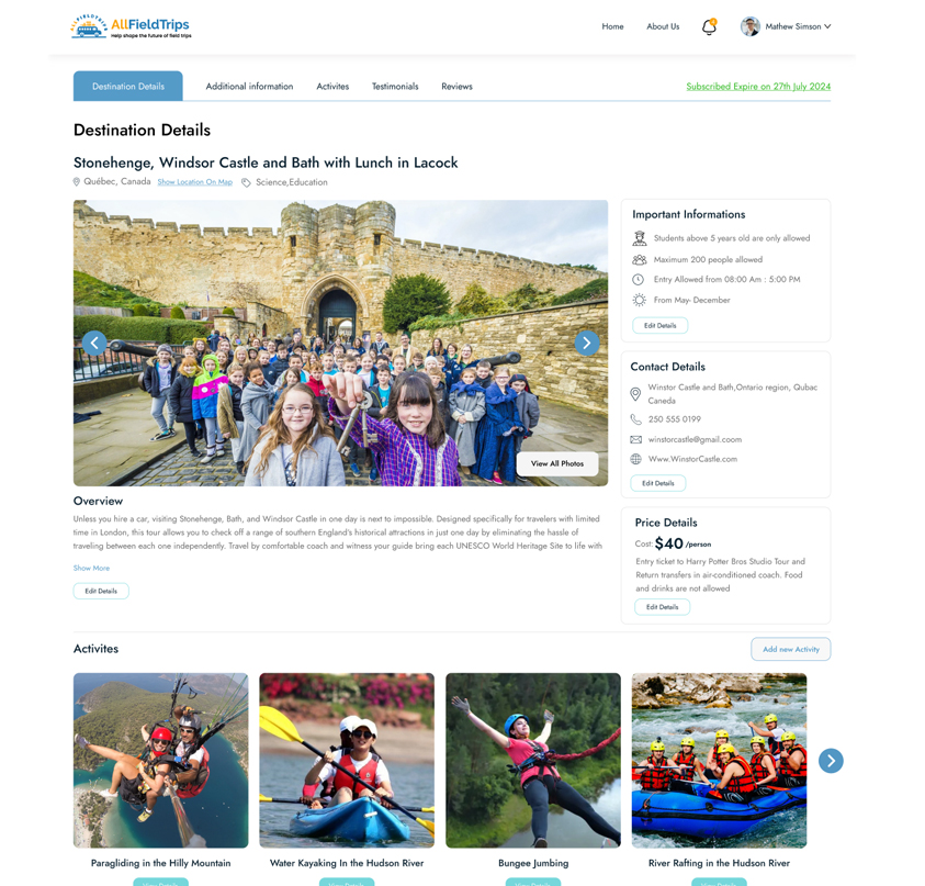 AllField Trips Field Trip Discovery & Management Platform
