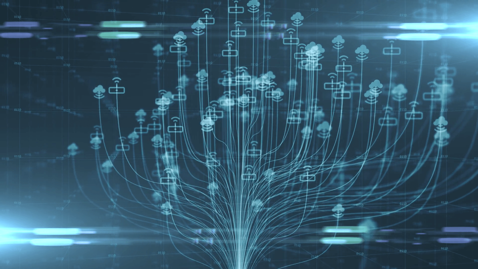 Cloud computing network data wireless connection for of things