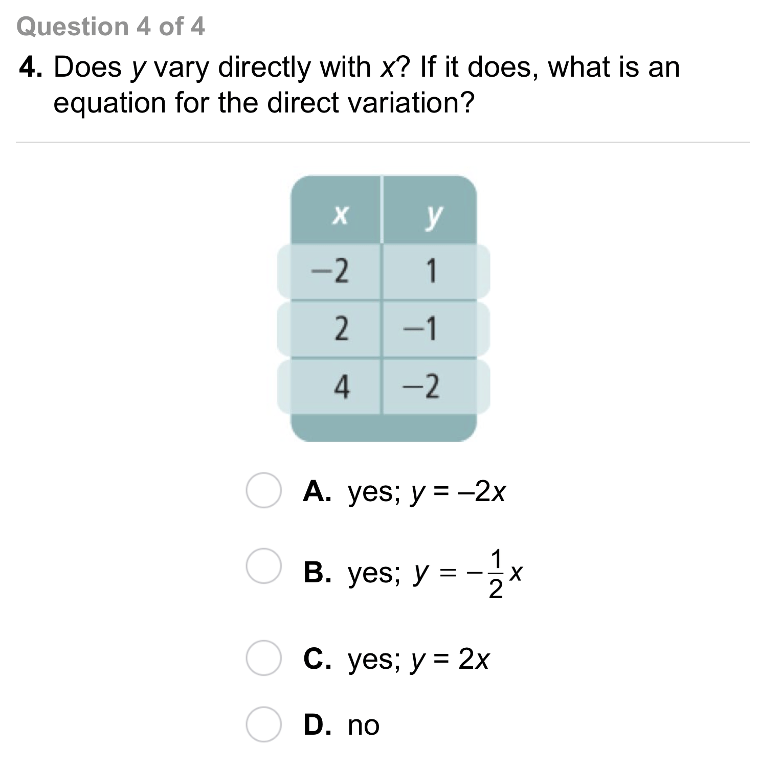 Algebra 1 52 Independent Practice Direct Variation S. Miller