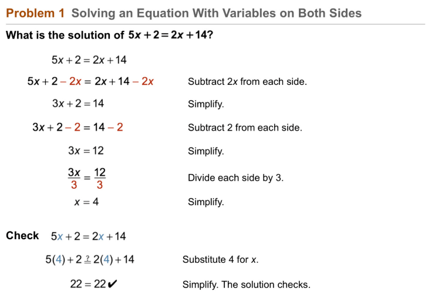Algebra 1 24 Guided Practice Solving Equations with Variables on Both