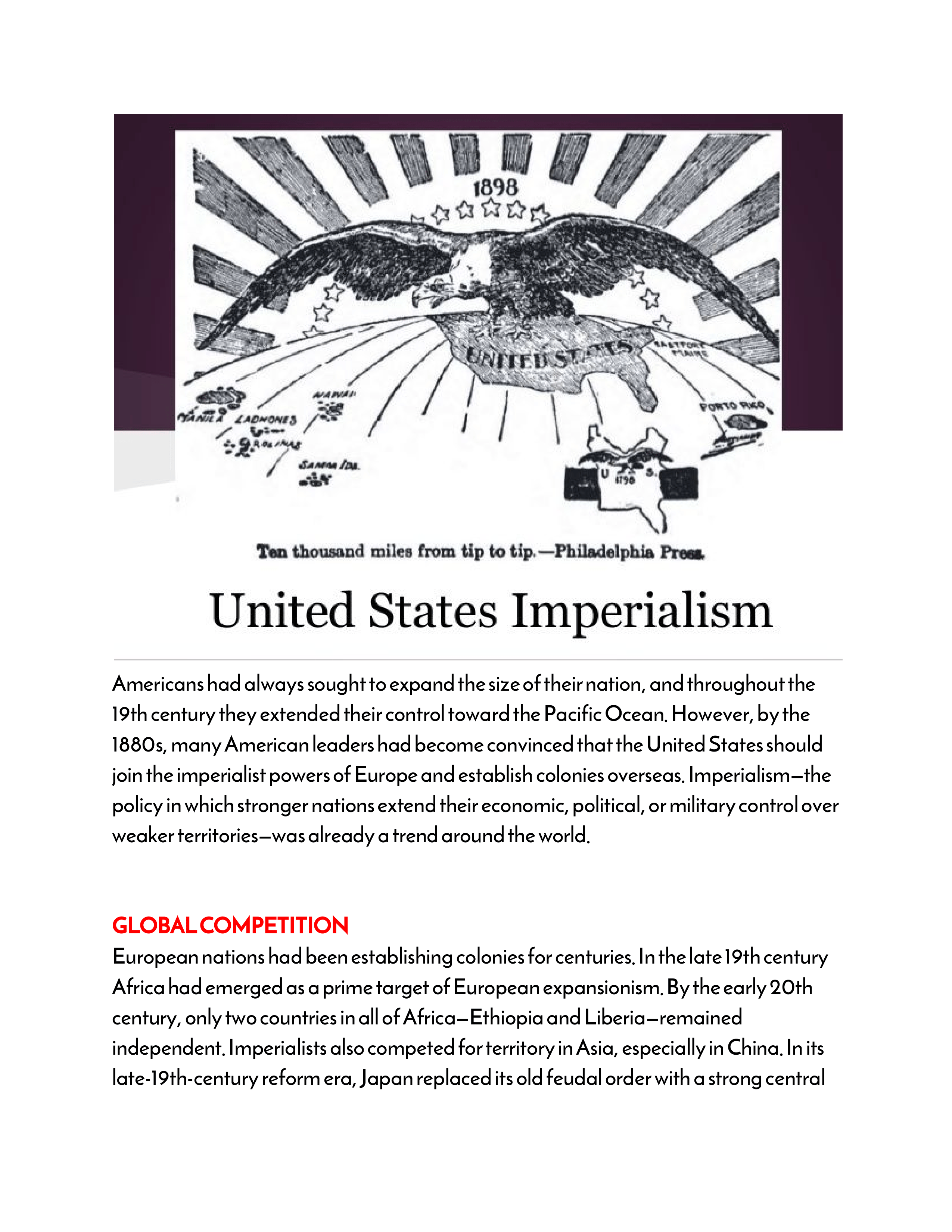 American Imperialism Justin Harvey Library Formative