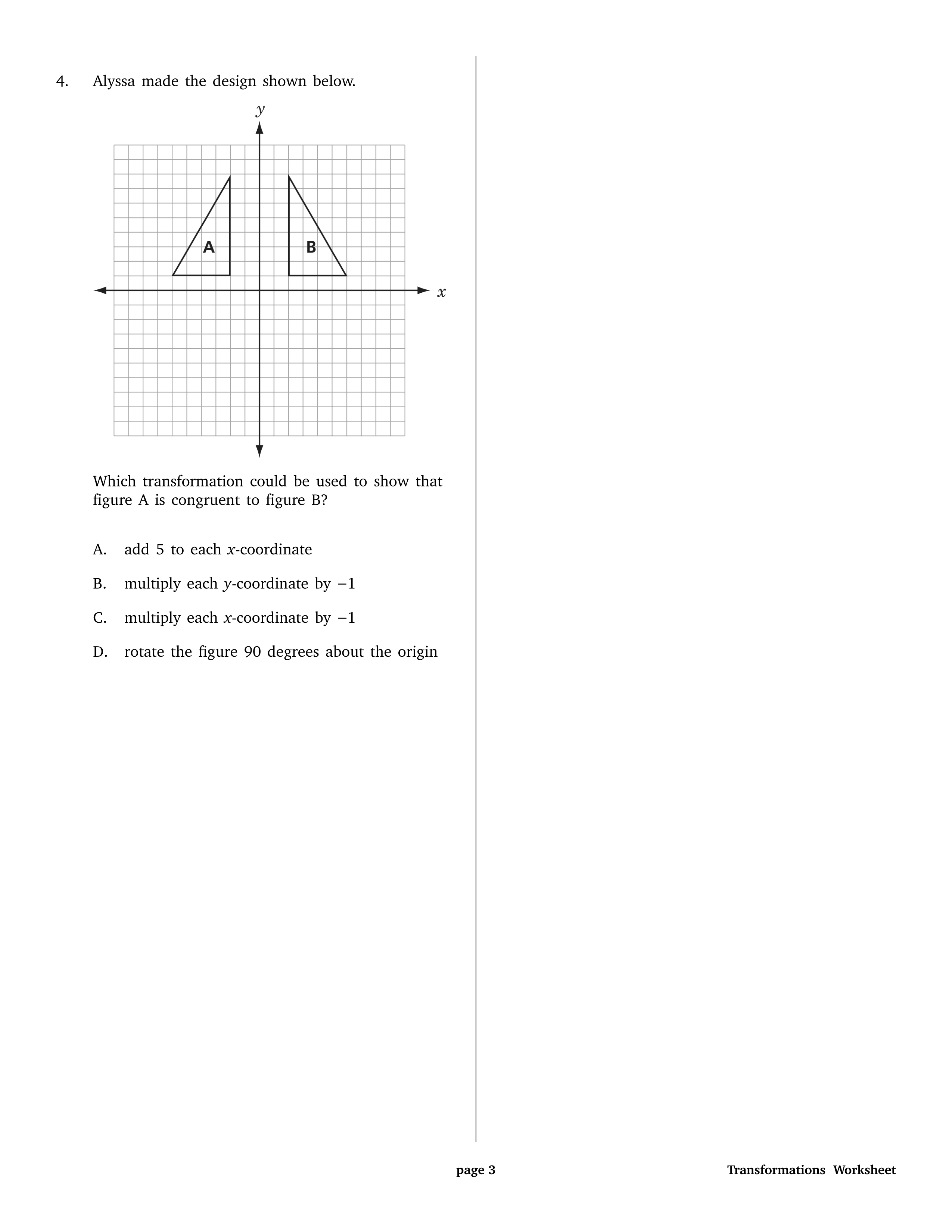 Transformations Review Worksheet Jenifer Meyer Library Formative