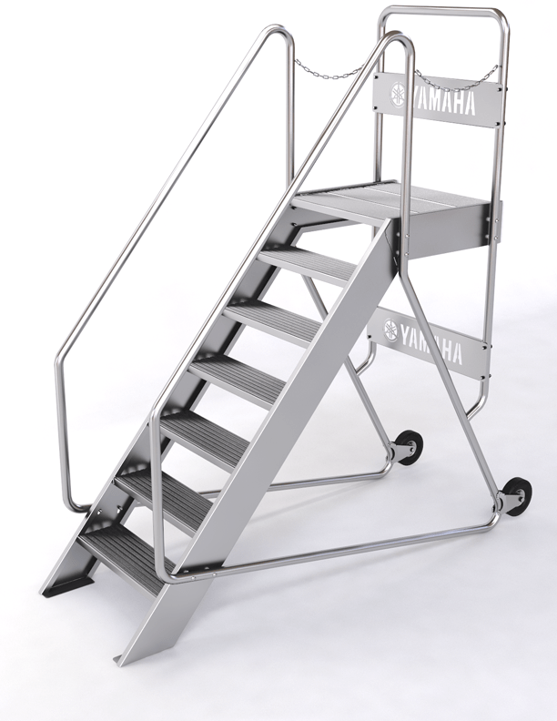 6 Step Aluminum Boat Steps w/ Large Platform (Custom) Dougherty