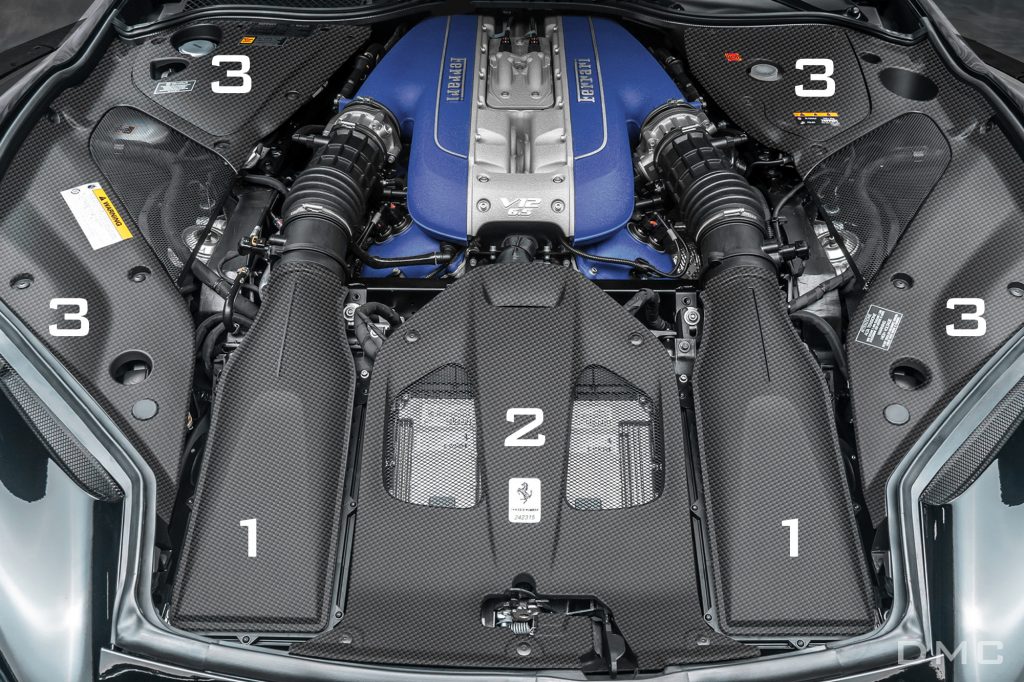 Ferrari 812 Superfast Engine Room Panels Forged Carbon Fiber fits the