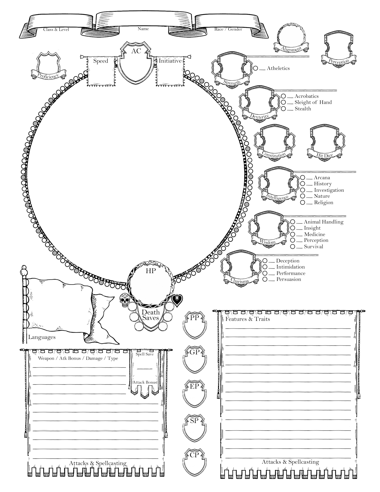 Downloadable & Blank Printable D&D 5e Character Sheets (PDF Download