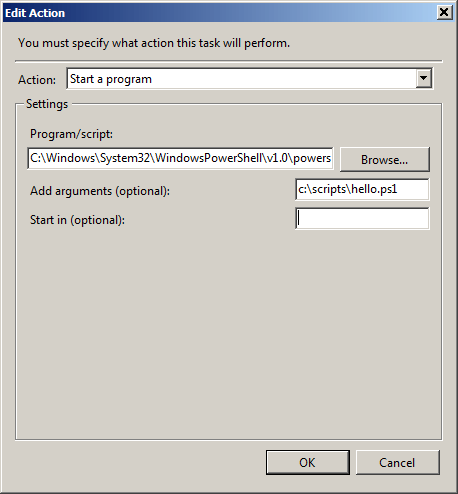 How to Schedule a PowerShell Script | Dmitry&rsquo;s Blog: Cloud 