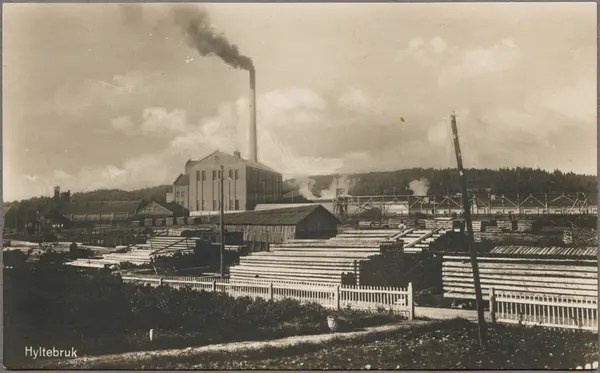 Pappersbruket i Hyltebruk. Järnvägsmuseet / DigitaltMuseum