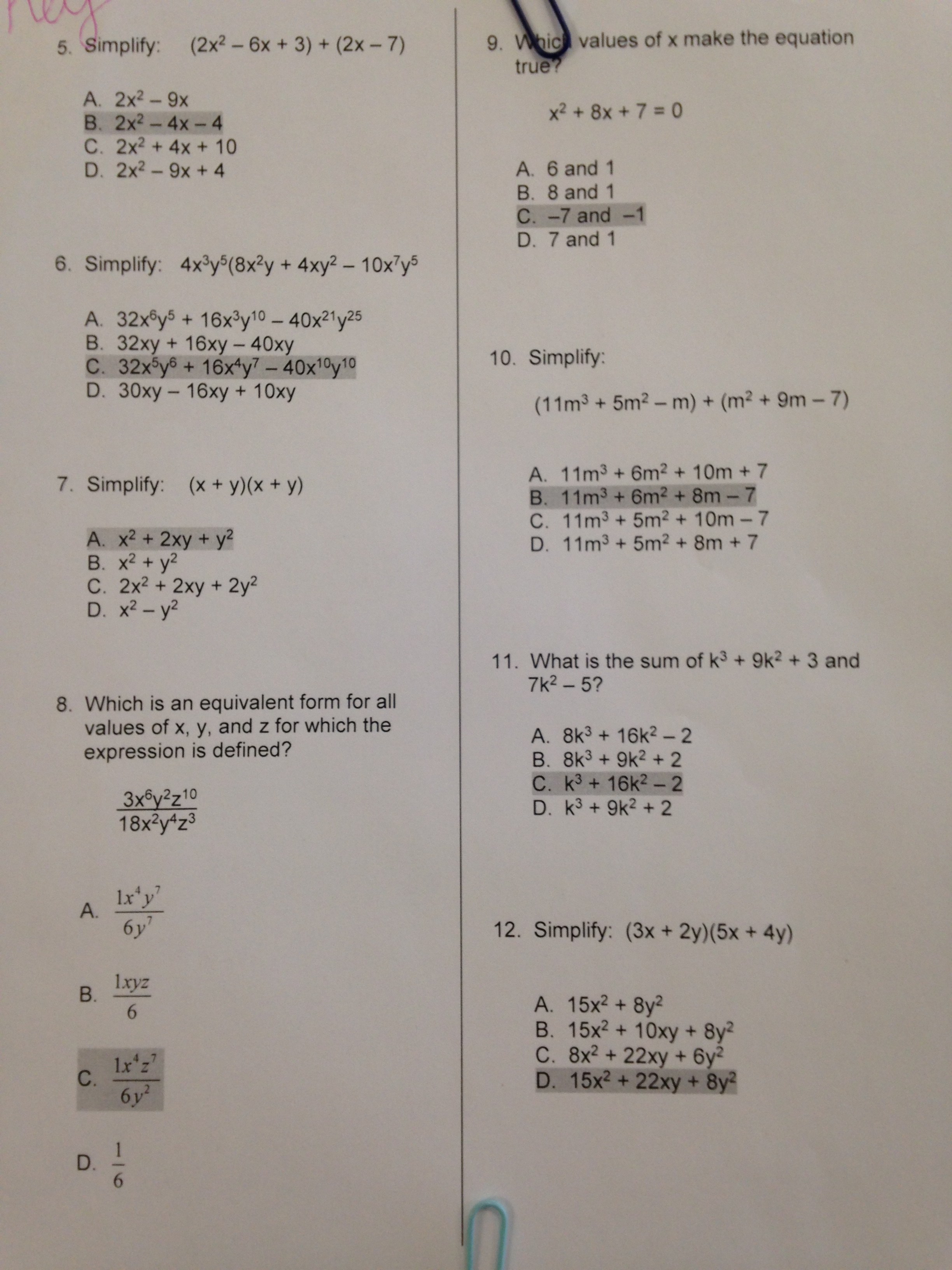 2015 DMS White Team Math