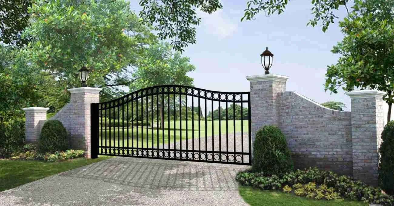 Single Swing Driveway Steel Gate Dublin Style DMV Gates & Security