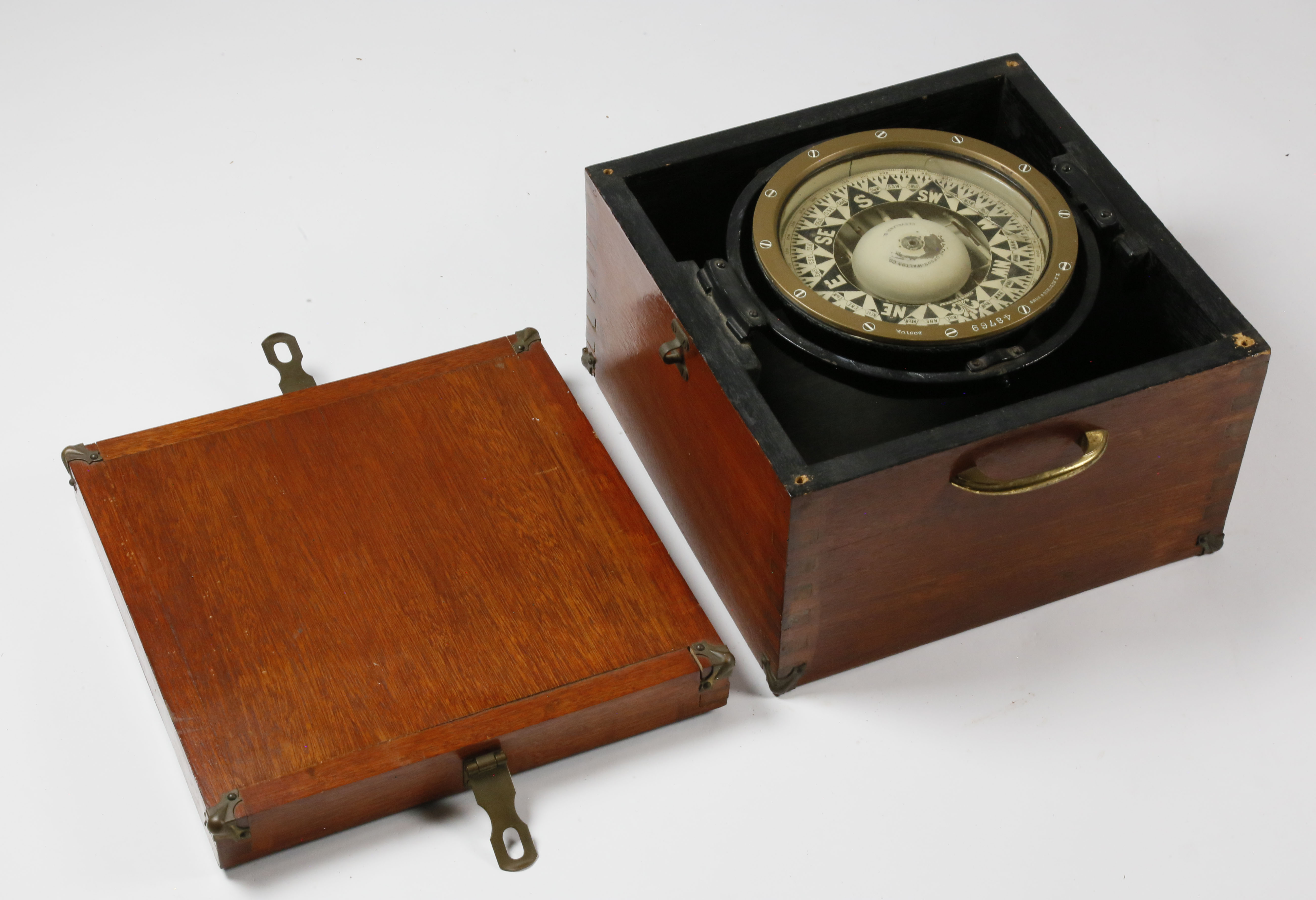 E. S. Ritchie & Sons Boston Compass in Custom Mahogany Dovetailed Box