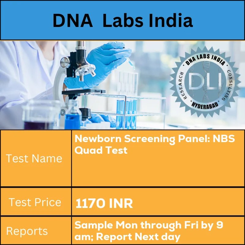 Newborn Screening Panel NBS Quad Test Cost 1170 INR in India