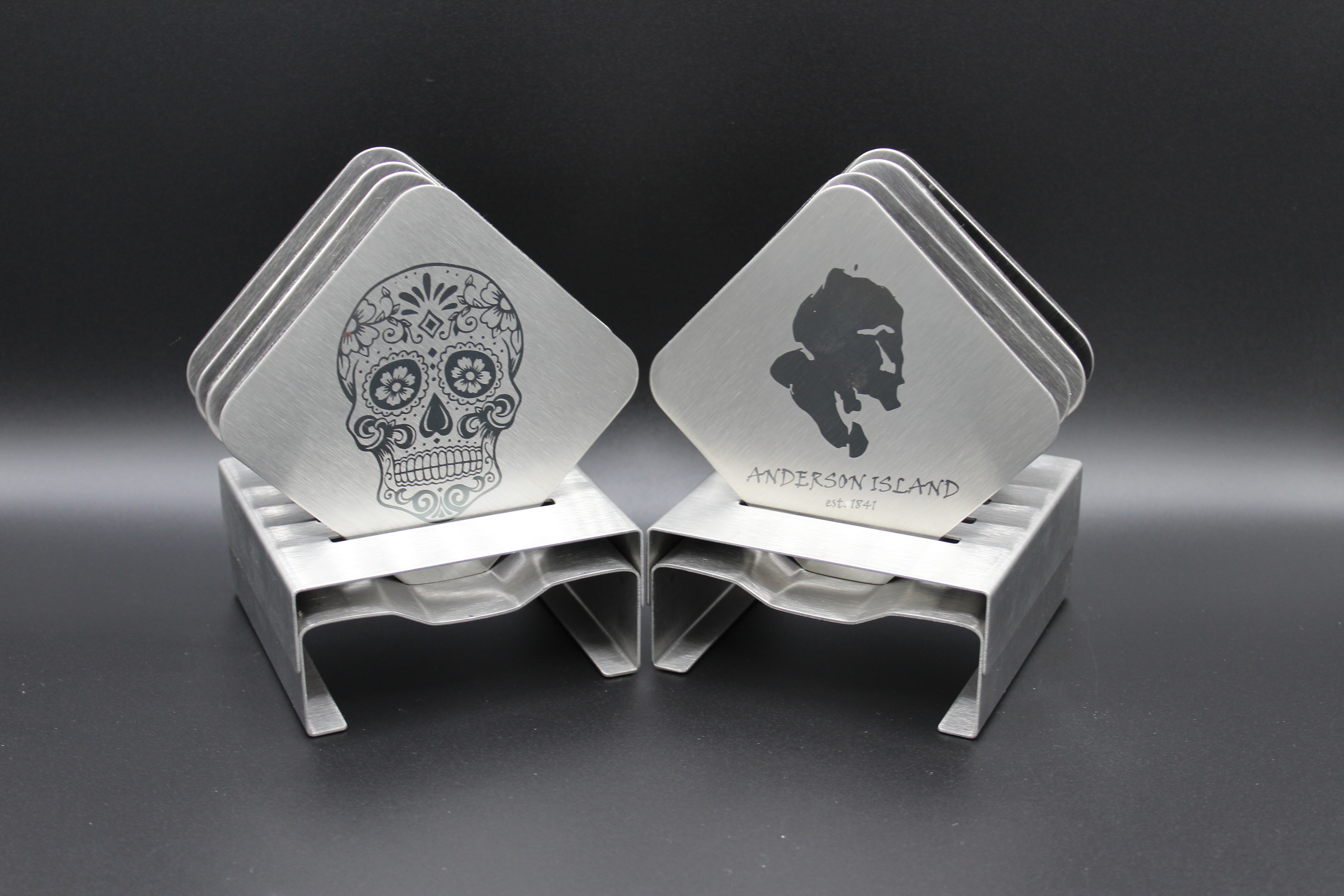 Laser Engraved Metal Coasters DNA LASERING
