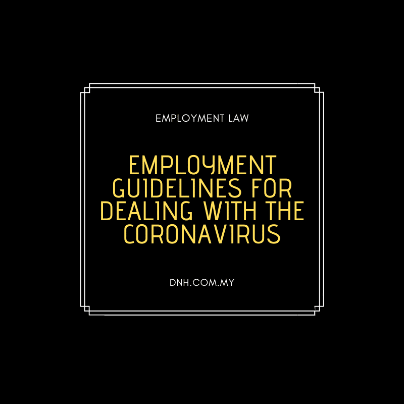 Employment Guidelines for Dealing with the Coronavirus Donovan & Ho
