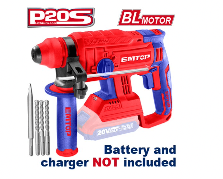 Emtop ELRH202201 Rotary Hammer Drill Bare Tool DNI Trinidad